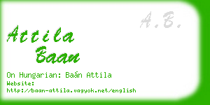 attila baan business card