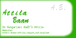 attila baan business card